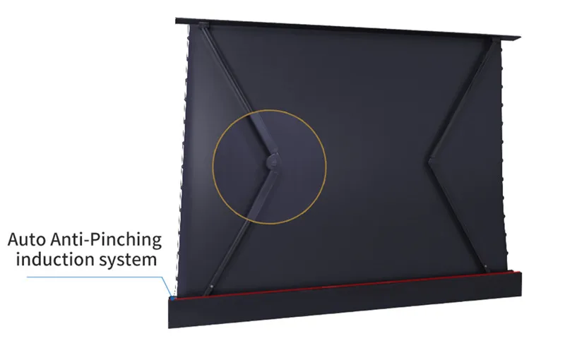 16:10 Portable Stage Electric Floor-Rising Projection Projector Screen, with PET black crystal ALR material