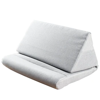 

Portable Laptop Tablet Pouch Storage Foldable Tablet Pillow for Ipad Stand Holder Foam Lap Rest Cushion Home Office(Gray)