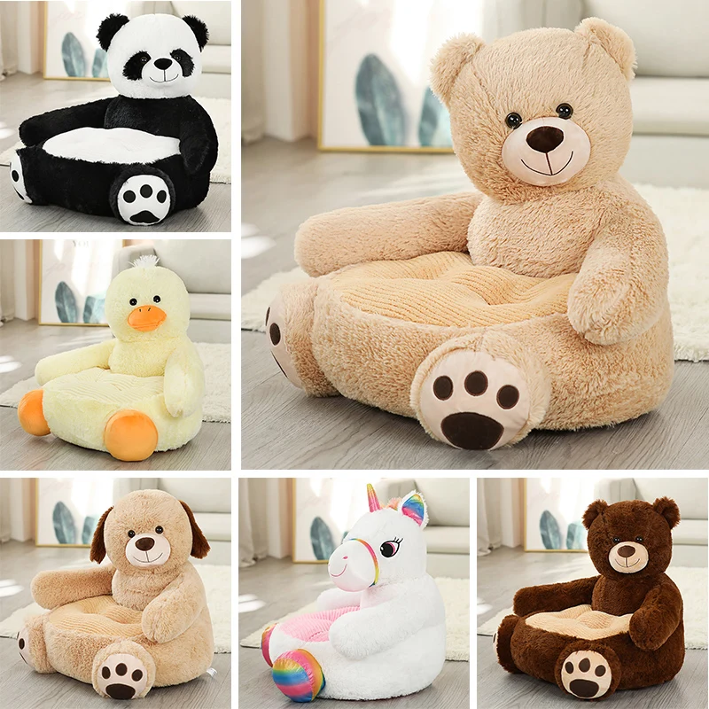 

Cartoon Lovely Animals Skin Cover Teddy Bear Panda Unicorn Duck Kids Sofa Chair Plush Toys Seat Baby Nest Sleeping Bed Cushion