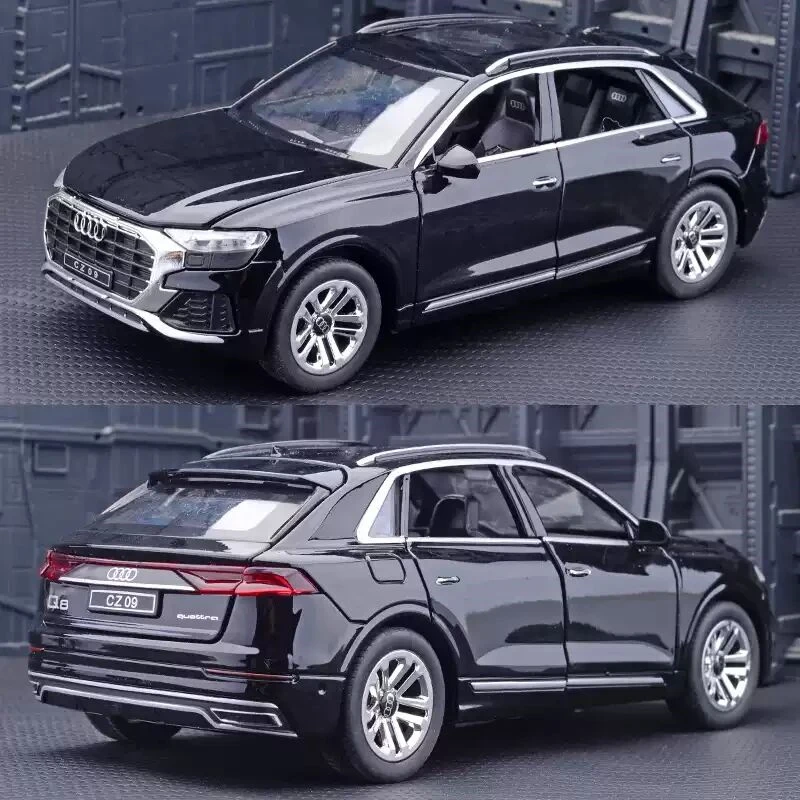 1/24 AUDI Q8 SUV Alloy Car Model Diecasts Metal Simulation Toy Vehicles Car Model Sound and Light Collection Childrens Toy Gift 6