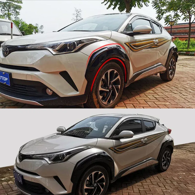 Для Toyota C-HR CHR автомобильный Стайлинг Unpaint переднее и заднее арочное колесо крыло вспышки брови Защитная крышка отделка 6 шт