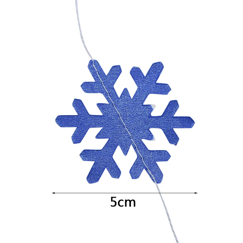 4 м Снежинка струны рождественской елки подвески, подвесные украшения на год вечерние украшения Снежинка полосы флаг гирлянды