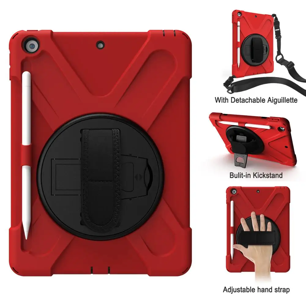 Conelz for iPad 10.2 2019 7th Generation A2198 A2200 A2232 with Pencil Holder Shockproof Cover Hand Strap & Neck Strap Conelz for iPad 10.2 2019 7th Generation A2198 A2200 A2232 with Pencil Holder Shockproof Cover Hand Strap & Neck Strap