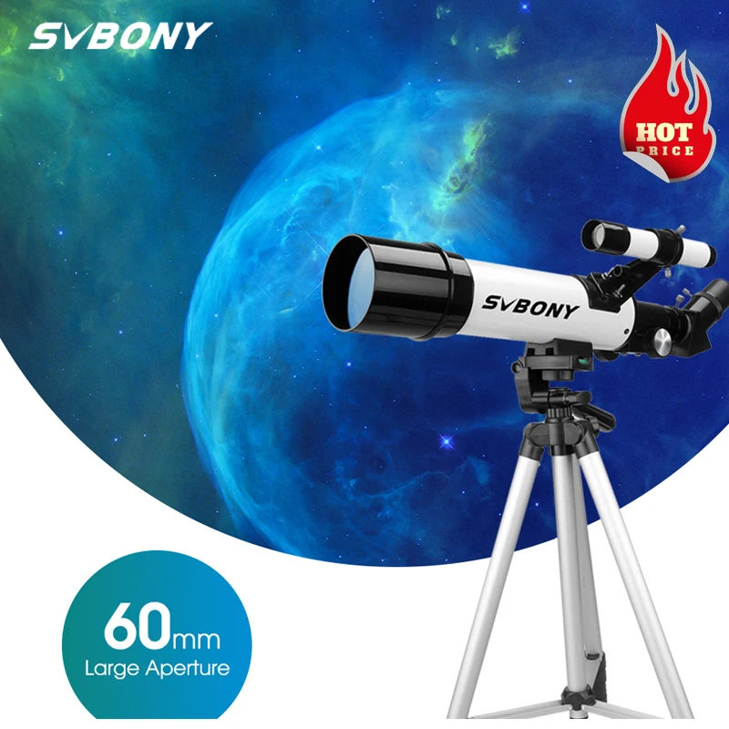 SVBONY SV501P 60-мм Портативный телескоп-рефрактор с многослойным покрытием для