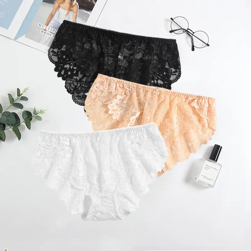 Cheap FallSweet 3 Pcs/Pack !Lace Unltra Thin Panties for Women