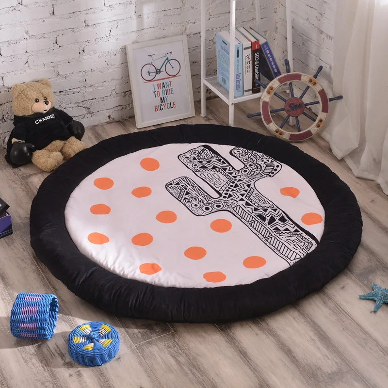 Игровой коврик мультфильм животных Детская мозаика новорожденных ползание младенца одеяло хлопок Круглый Пол коврик, мат для Детская комната Декор