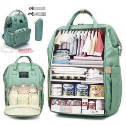 Sac à dos à couches de grande capacité, sac de maternité étanche, sacs à couches pour bébé avec Interface USB, sac de voyage pour poussette pour maman 