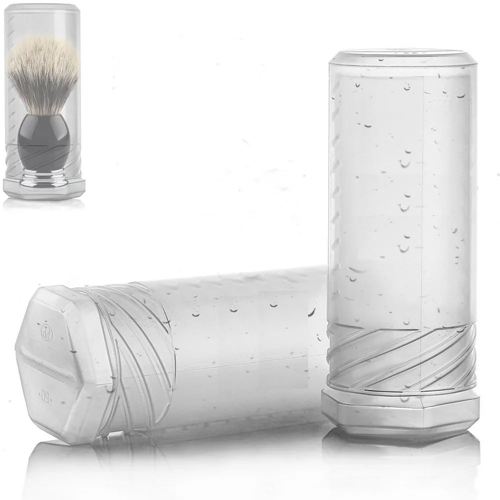 Shaving Brush Travel Case Holder Plastic Tube Brush Storage Cases