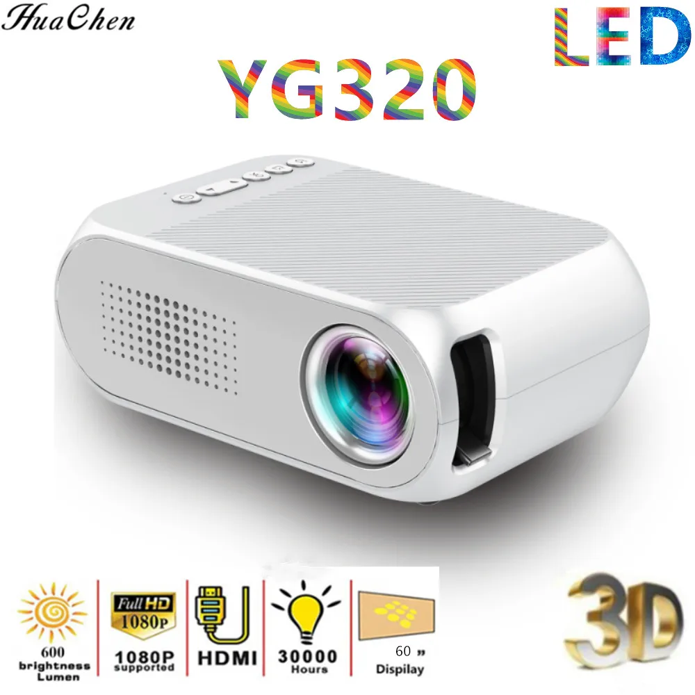 YG320 Домашний Мини HD 1080P светодиодный мини портативный проектор 320x240 пикселей HDMI USB
