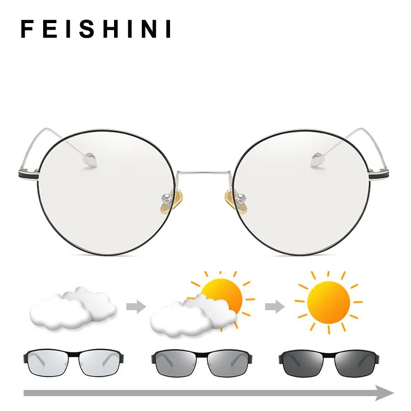 

2020 Anti Blue Light Glasses Women Rond Blocking Filter Reduces Eyewear Strain Clear Photochromic Eyeglasses Men Polarized