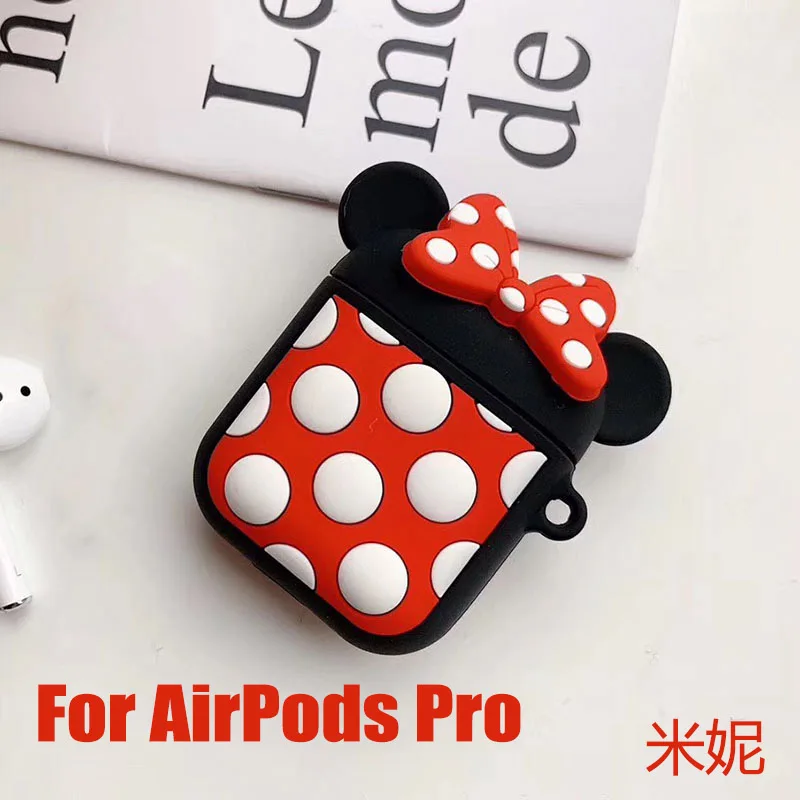 AriPods Pro-4 Силиконовый чехол для Apple Airpods 1 2 Pro TWS чехол для наушников s с милым Микки Минни Кани кроликом из мультфильма bluetooth-гарнитура - Цвет: AriPods Pro-4