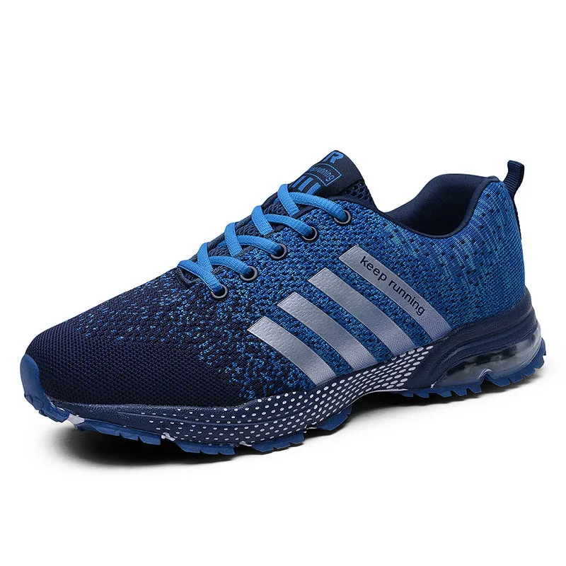 Blue 37-46 унисекс дышащая обувь для бега большого размера, спортивная обувь для пар, женская и мужская повседневная обувь, удобная обувь для фитнеса - Цвет: Blue
