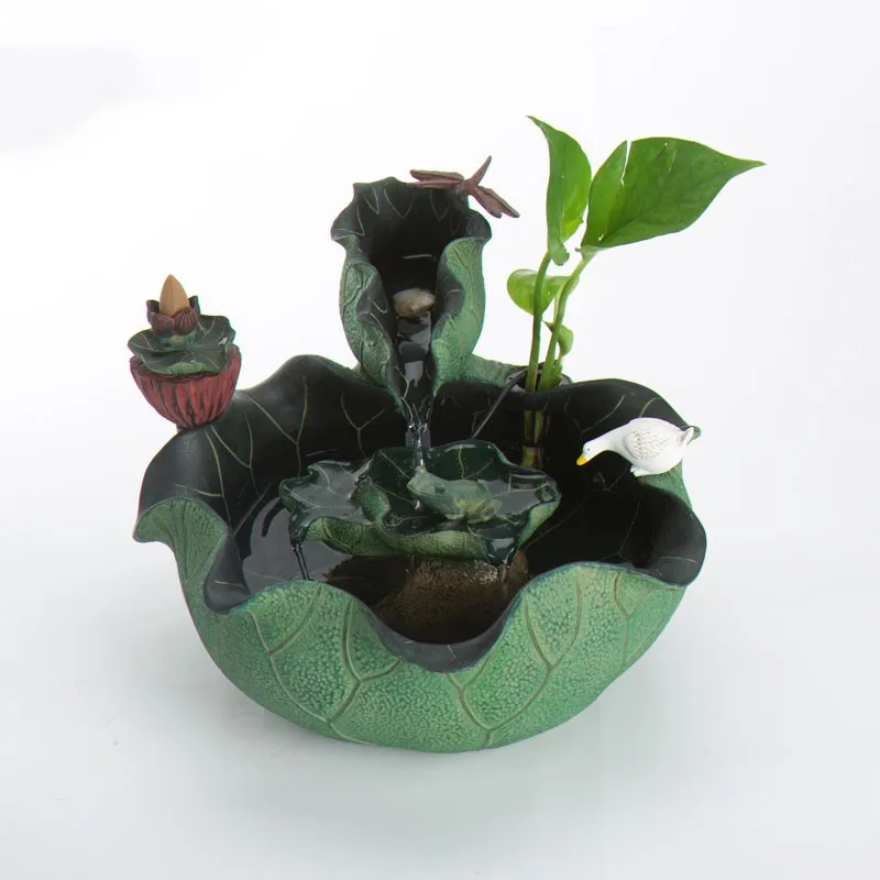 

Ingenious New Chinese Landscape Flowing FlowIng Pieces Office Tabletop Fountain Feng Shui CaiZen Home Decorations