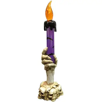 

LED Tealight Candles Lamp Candles Light Creative Romantic Skull Skeletal Hand Halloween Flameless Battery Electronic Best Gift