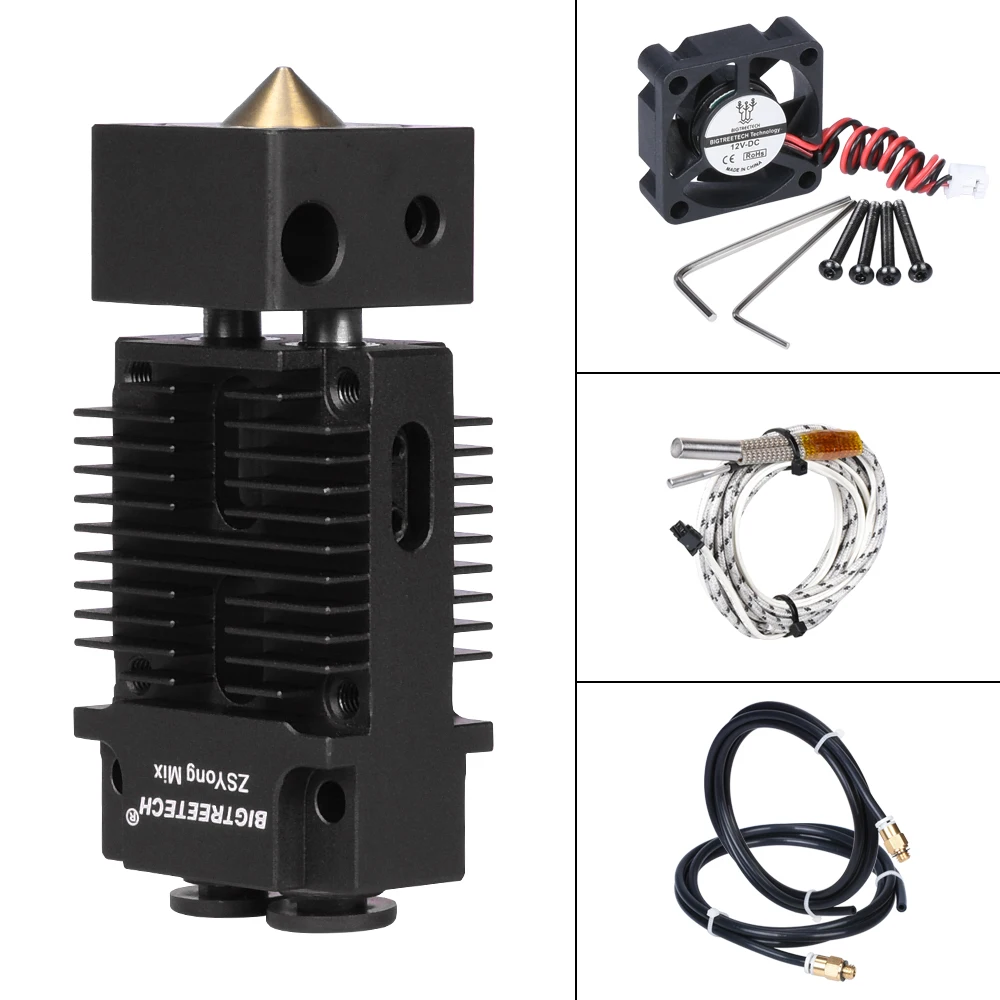 BIGTREETECH смешанные Цвет Hotend 2 в 1 из 12 V/24 V обновления Боуден штранг-прессования нити 1,75 мм J-head Titan MK8 экструдер тефлоновая трубка