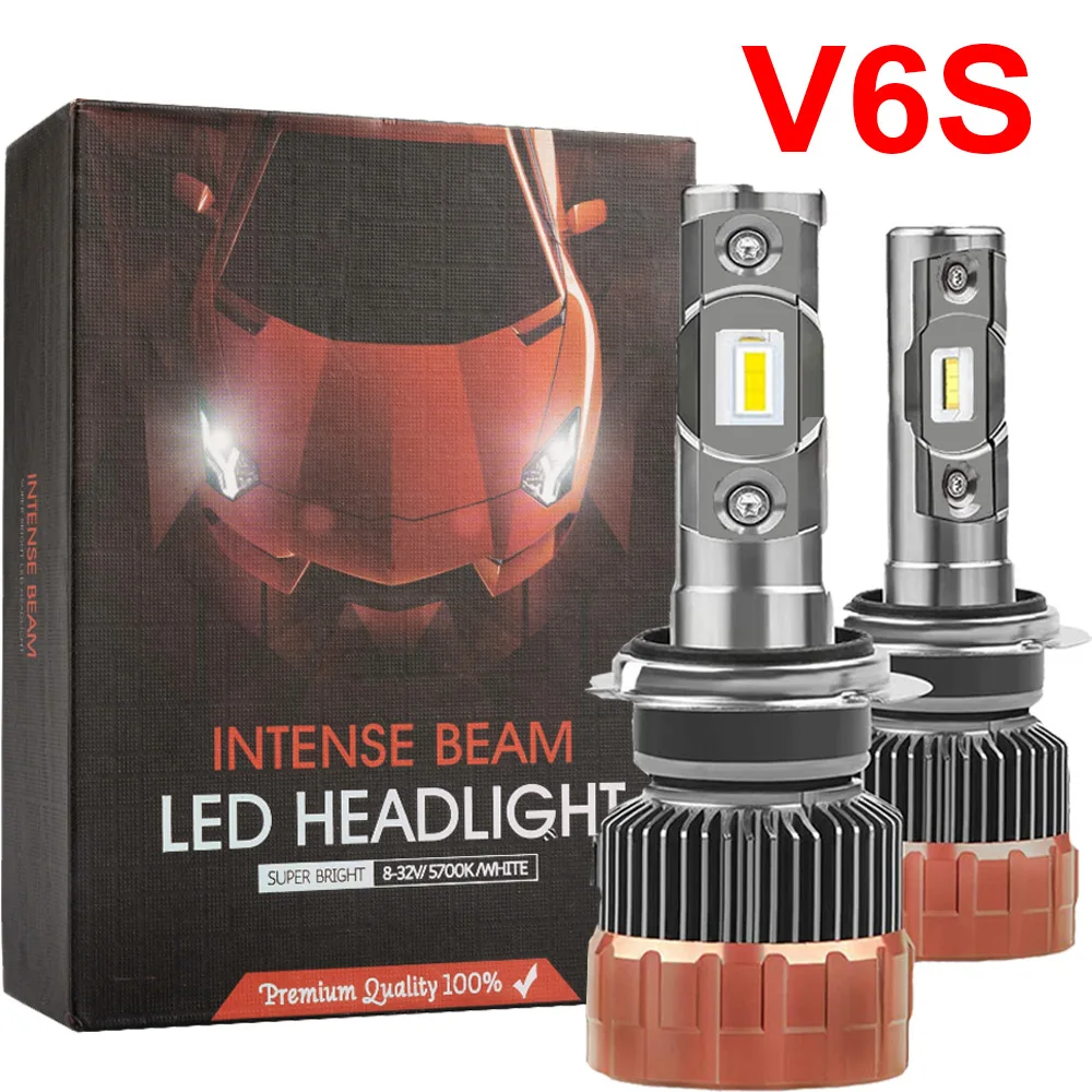 Светодиодные лампы для фар V6S H7 LED H11 Canbus 6500k CSP H4 9012 HIR2 9006 HB4 9005 HB3 H15 H1 H8 H3 H9 80 Вт 8000lm 2