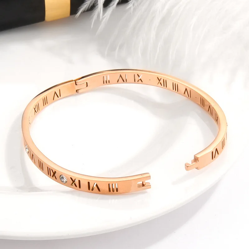 Роскошный Кристалл Pulseira нержавеющая сталь Римский браслет цифры для женских часов аксессуары для одежды Модные женские ювелирные изделия