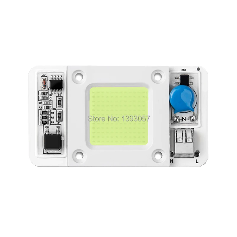 Светодиодный 50 Вт COB лампа-чип AC 110V 220V интегрированный умный IC драйвер холодный белый теплый белый красный зеленый синий желтый розовый полный спектр