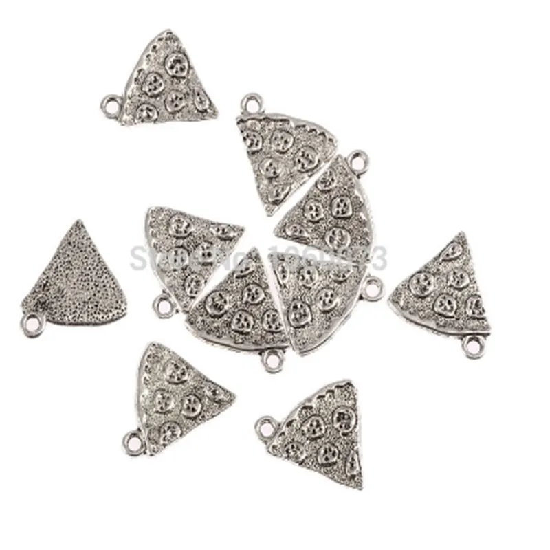 

10Pcs 20 * 18mm pizza slice italian food European Tibetan silver beads charm pendants fit bracelets Jewelry Accessories