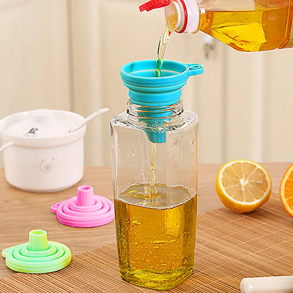2018 New Silicone Gel Practical Collapsible Foldable Funnel Hopper