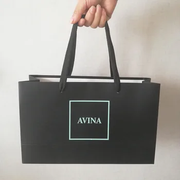 

500pcs/lot Luxurious Paper Bags for Packing Custom Your Brand Logo Shopping Market Store Reusable Boutique Bag for Gift Clothes