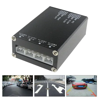 

4 Cameras Front Rear Round View Left Right Video Control ABS Driving System Channel Converter Box Image Switch 1 Hook-up Wire