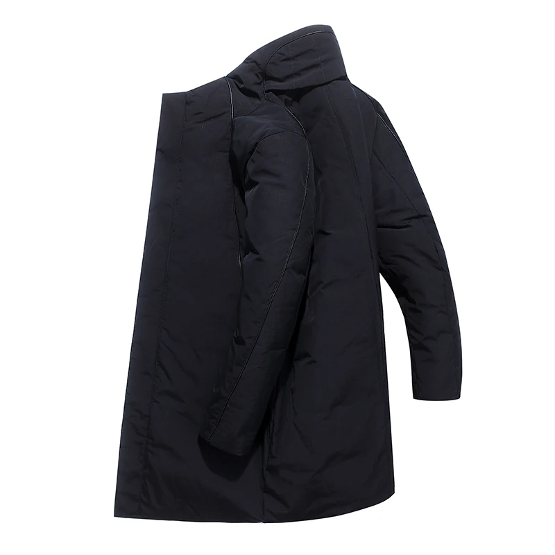 Long section Men Winter thick cold warm Standing collar Duck down jacket Business Casual man Windbreaker down parka Outwear coat