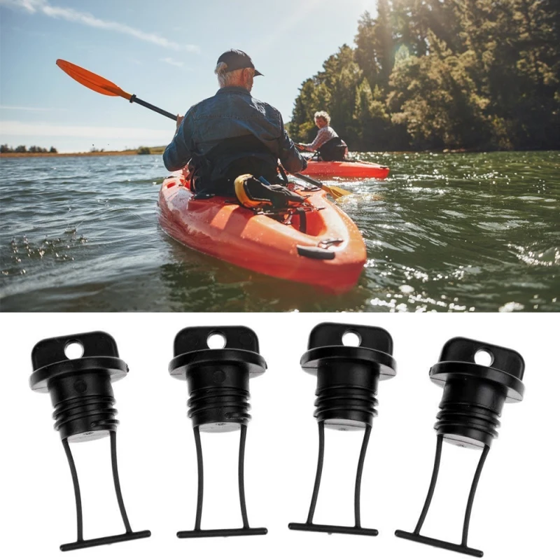 

4 Pieces Universal Kayak Hull Drain Plug Thread Bung Spare for Kayak Canoe Boat