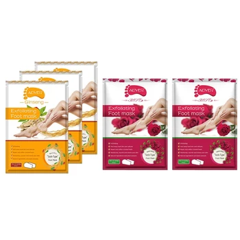 

Aliver 5 Packs Baby Foot Peel Mask ,Exfoliator Peel Off Calluses Dead Skin Callus Remover, (Ginseng & Rose)