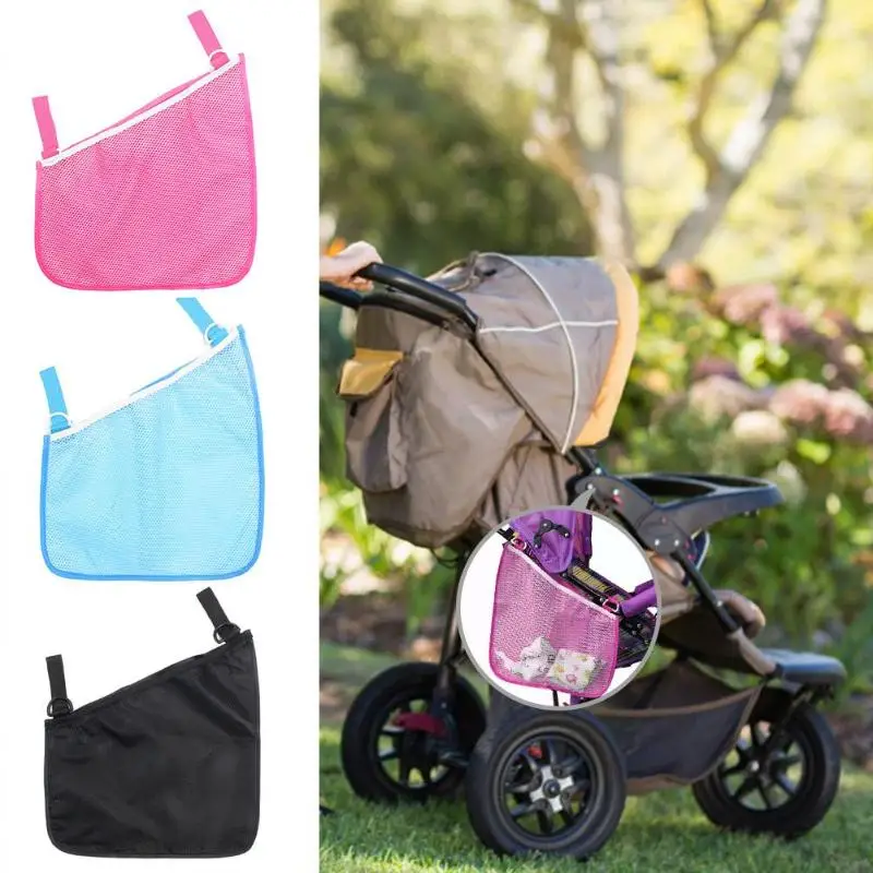 Baby Infant Cart Pram Stroller Accessories Mesh Side Hanging Bag Pushchair Storage Net Bag Organizer Kids Toys Bottle images - 6