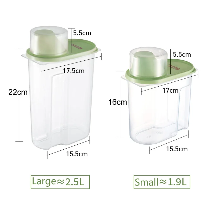 PP Food Storage Box Plastic Clear Container Set with Pour Lids Kitchen Storage Bottles Jars Dried