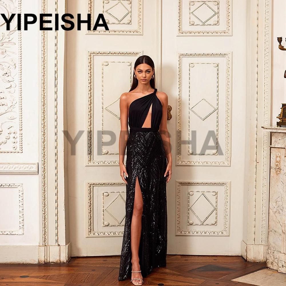 Floral Leg Split Sheath Evening Gowns With Slits Elegant One Shoulder  Straight Prom Gown For Event Party Wear From Xushenlina1, $97.79 |  DHgate.Com