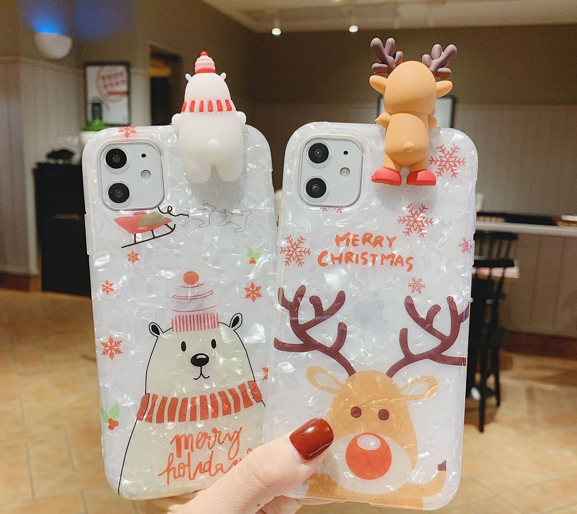 OTMIL для iPhone 11 11Pro XR XS Max 6 6S 7 8Plus мультяшный Веселый Рождественский Олень чехол для телефона оболочка с рисунком слова мягкая IMD задняя крышка