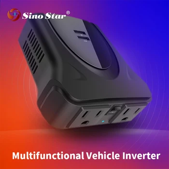 

S-N2 (US) 230W Car Power Inverter Adapter DC 12V to 110V AC with Dual Outlets & Dual USB Ports for Cellphones, Laptops, Tablets