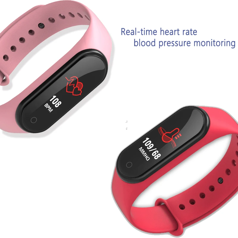  Smart Bracelet M4 Fitness Tracker Waterproof Pedometer Blood Pressure Watch Support Multi-Languauge - 4000280964406