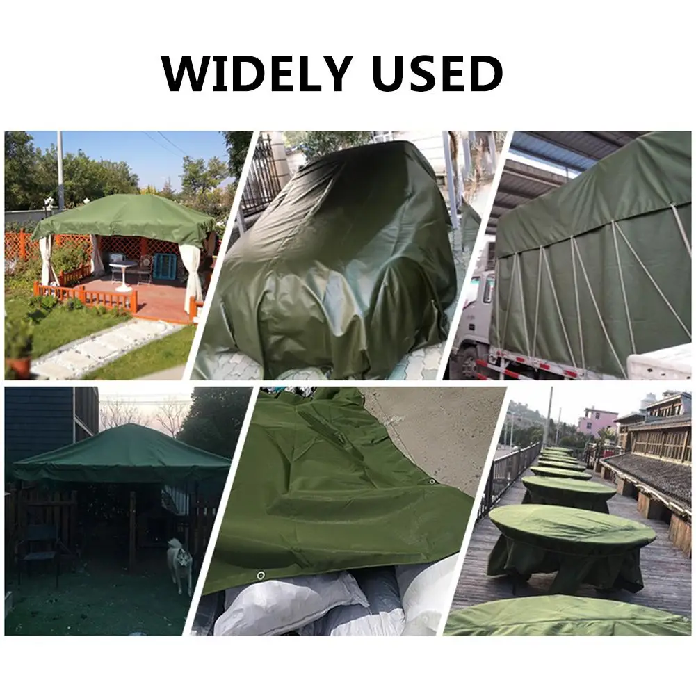 Heavy Duty Tarps Waterproof Ground Tent Trailer Cover Tarpaulin Wear-resistant Cover With Organic Silicon Coating 2*3m/6*9ft - Цвет: Зеленый