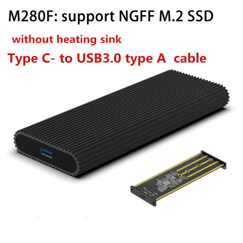 Blueendless портативный SSD m.2 корпус Поддержка pcie NVME/NGFF с M ключ/B& M ключ SSD Тип C 3,1 дизайн твердого диска охлаждения - Цвет: M280FC-A