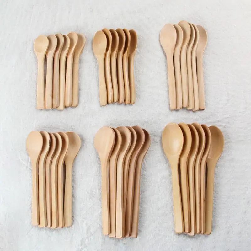 13 см кухонная мини-ложка для смешивания/деревянная медовая ложка-совок для соли, ложка для мороженого, кофе, десерта, ложка для дома, кухонная посуда