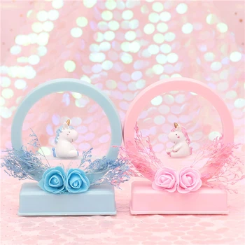 

New Unicorn Night Light Creative Home Decor Resin Crafts Night Lamp Bedroom Bedside Decorations Christmas Gift Music Luminaires