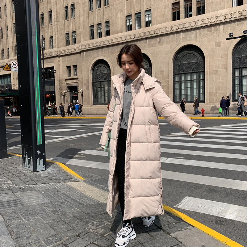 picture color High Street split Parka Femme Hiver Повседневная зимняя длинная куртка с длинным рукавом женские толстовки размера плюс женская парка с хлопковой подкладкой - Цвет: picture color