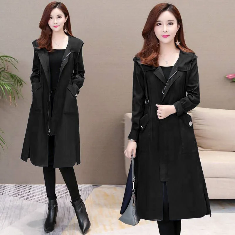 Cena 2020 wiosna lato klasyczny długi płaszcz kobiety dorywczo cienka wiatrówka kobieta płaszcz długi płaszcz kobieta wąska bluza płaszcze