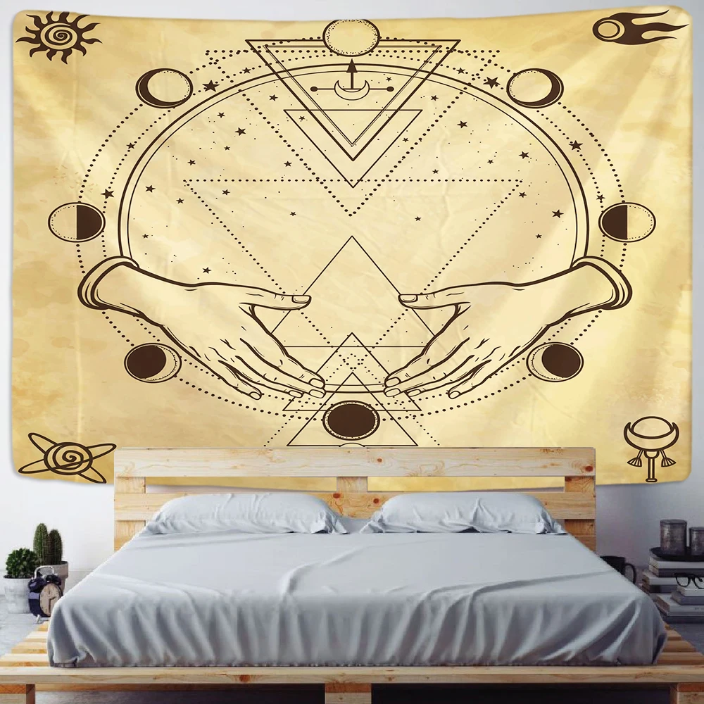 

Myth Illustration Style Tarot Tapestry Creative Dark Witchcraft Room Headboard Arras Carpet Astrology Blanket Home Decoration