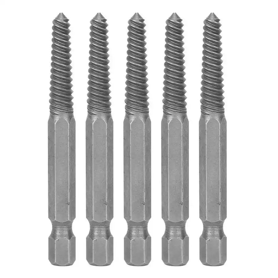 

5Pcs 65mm HSS Screw Extractor Broken Damaged Stud Remover Drill Bits Hexagonal Handle High Speed Steel Hardware Parts