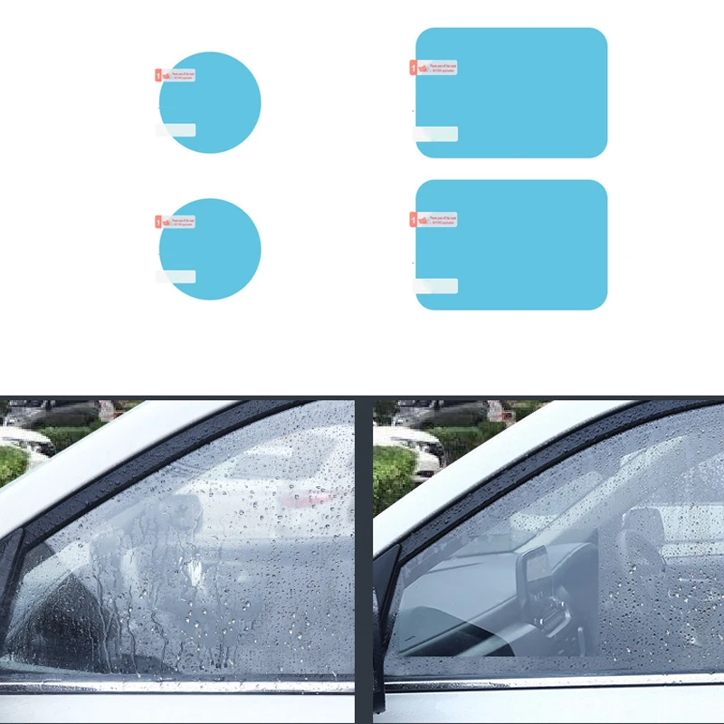 

2Pcs/Set Car Rearview Mirror Protective Anti Fog Car Mirror Window Clear Film Film Waterproof Anti Fog Anti-glare Car Sticker