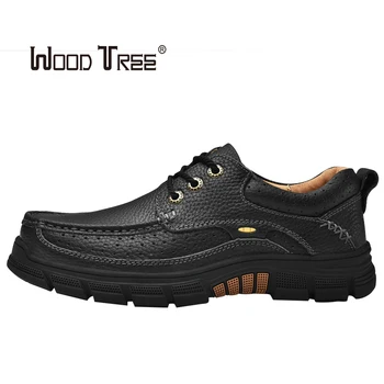 

WOODTREE spring and autumn outdoor men's sports shoes plus velvet hiking shoes travel shoes men's cotton shoes solid rubber cros