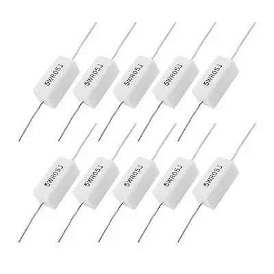 Осевой свинцовый 5W 0.05ohm керамический цементный Силовой Резистор белый 10 шт