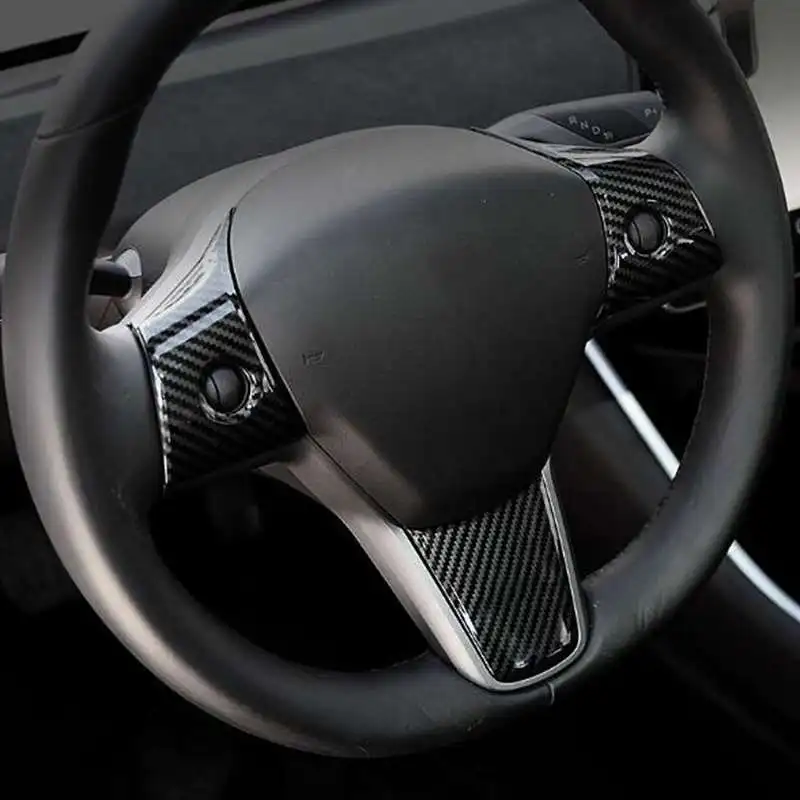 Блестящие нашивки из углеродного волокна для украшения штурвал Tesla Model 3