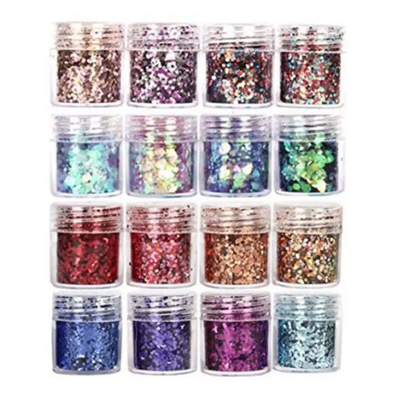 

16Bottles Shinning Filling Flash Glitter Powder UV Epoxy Resin Pigment Dust Manicure DIY Fingers Beauty Nail Art Sequins