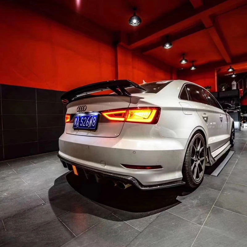 Для Audi A3 A4 A5 A6 A7 TT R8 Sedan спойлер A3 S3 карбоновый задний спойлер на крыло, крышу багажника губы крышка багажника автомобиля Стайлинг