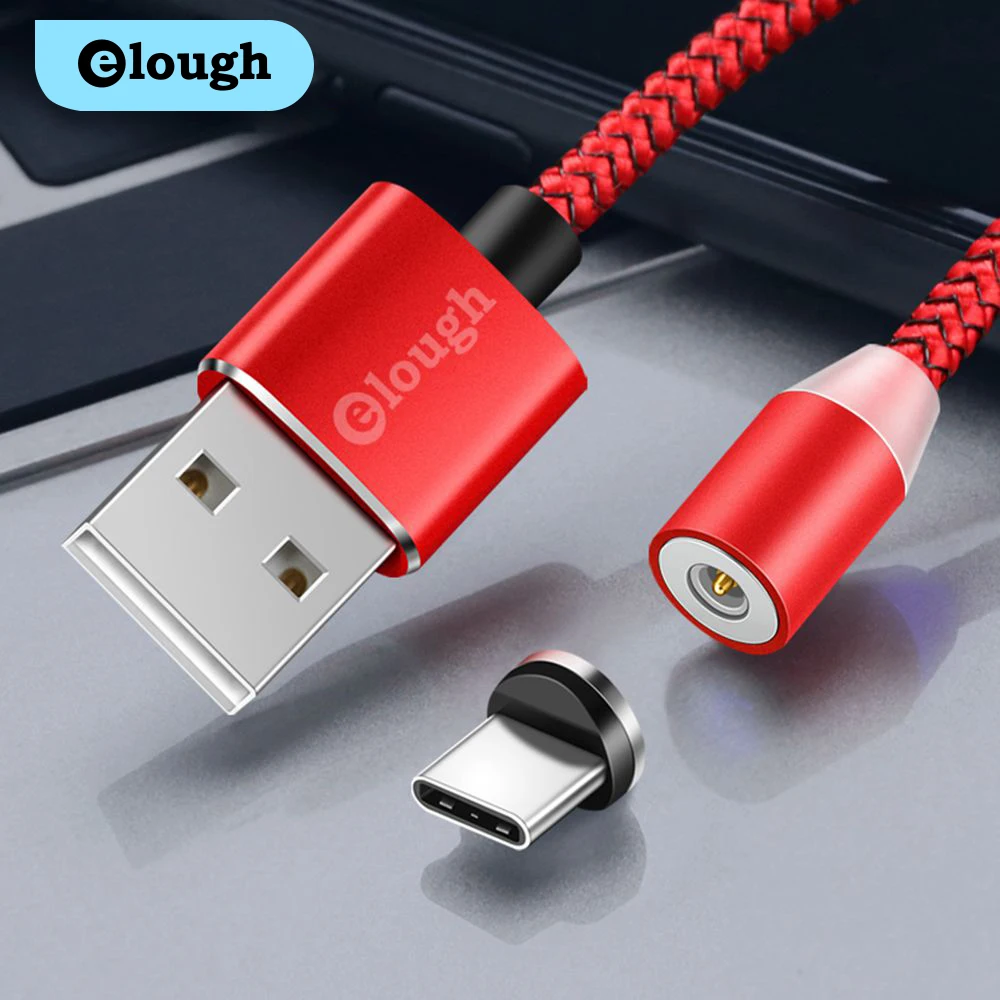 Магнитное зарядное устройство Elough USB-кабель типа C для Samsung Xiaomi Huawei магнитные